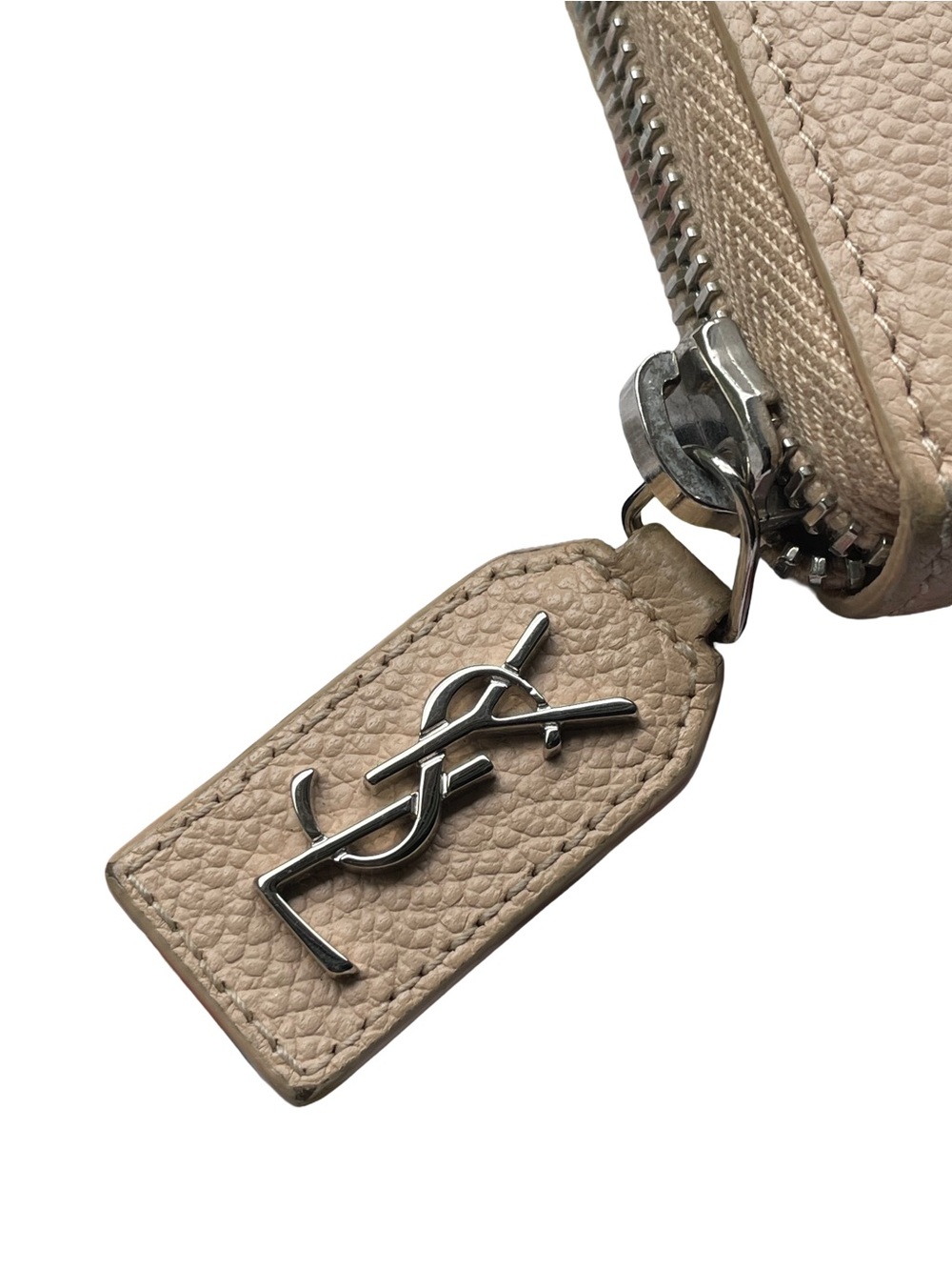 YSL Saint Laurent Beige Long Zip Around Leather Wallet - Picture 2 of 10